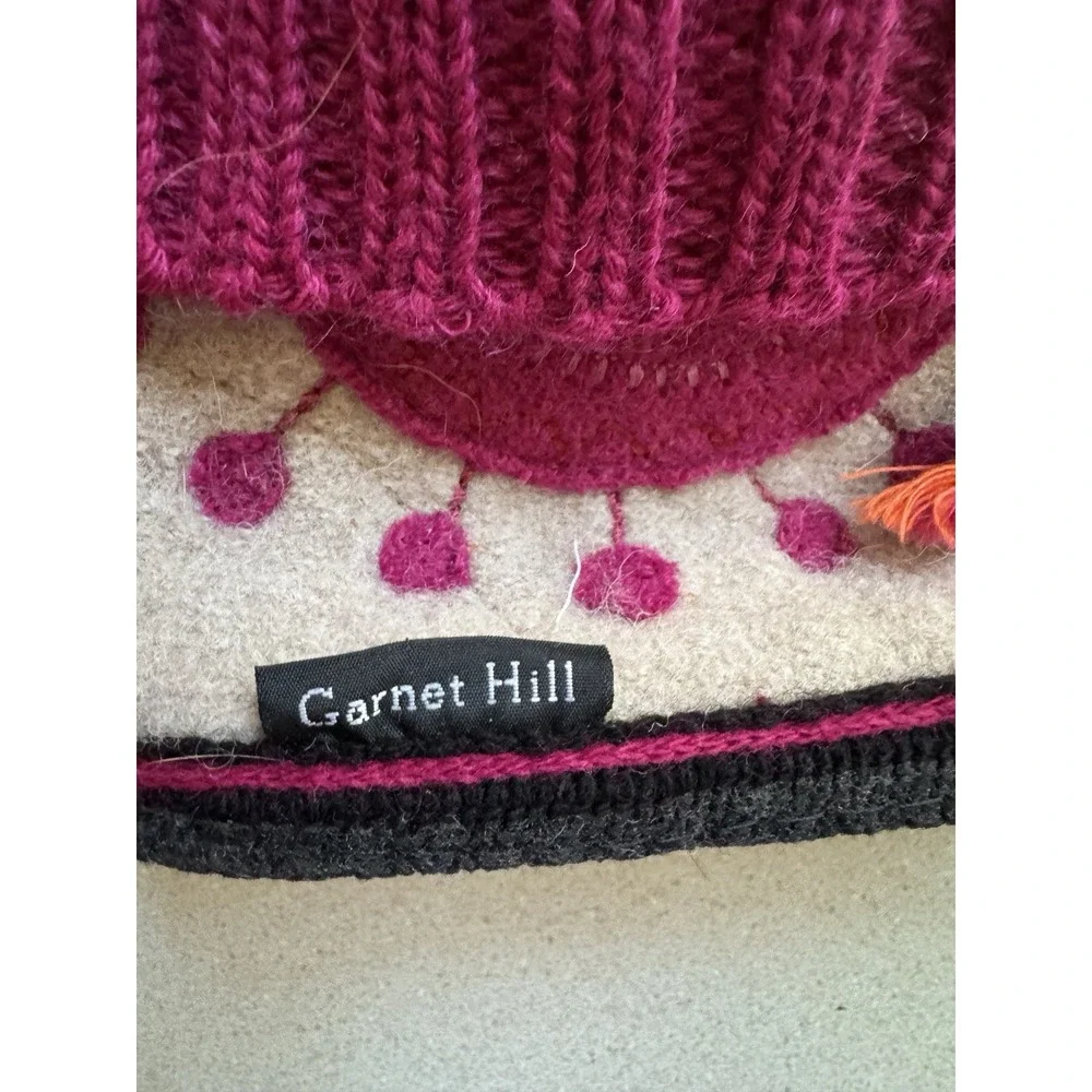 Garnet Hill Kids Wool Alpaca Animal Slippers Girls Size 13 Purple Pink